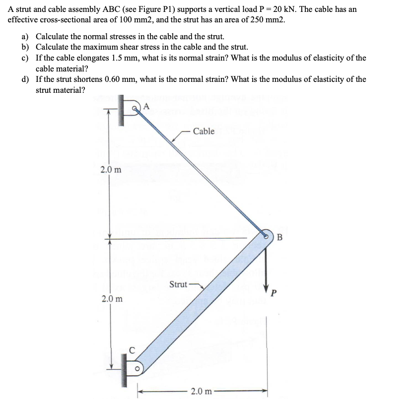 A strut and cable assembly ABC ( see Figure P 1 )