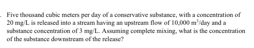 Five thousand cubic meters per day of a