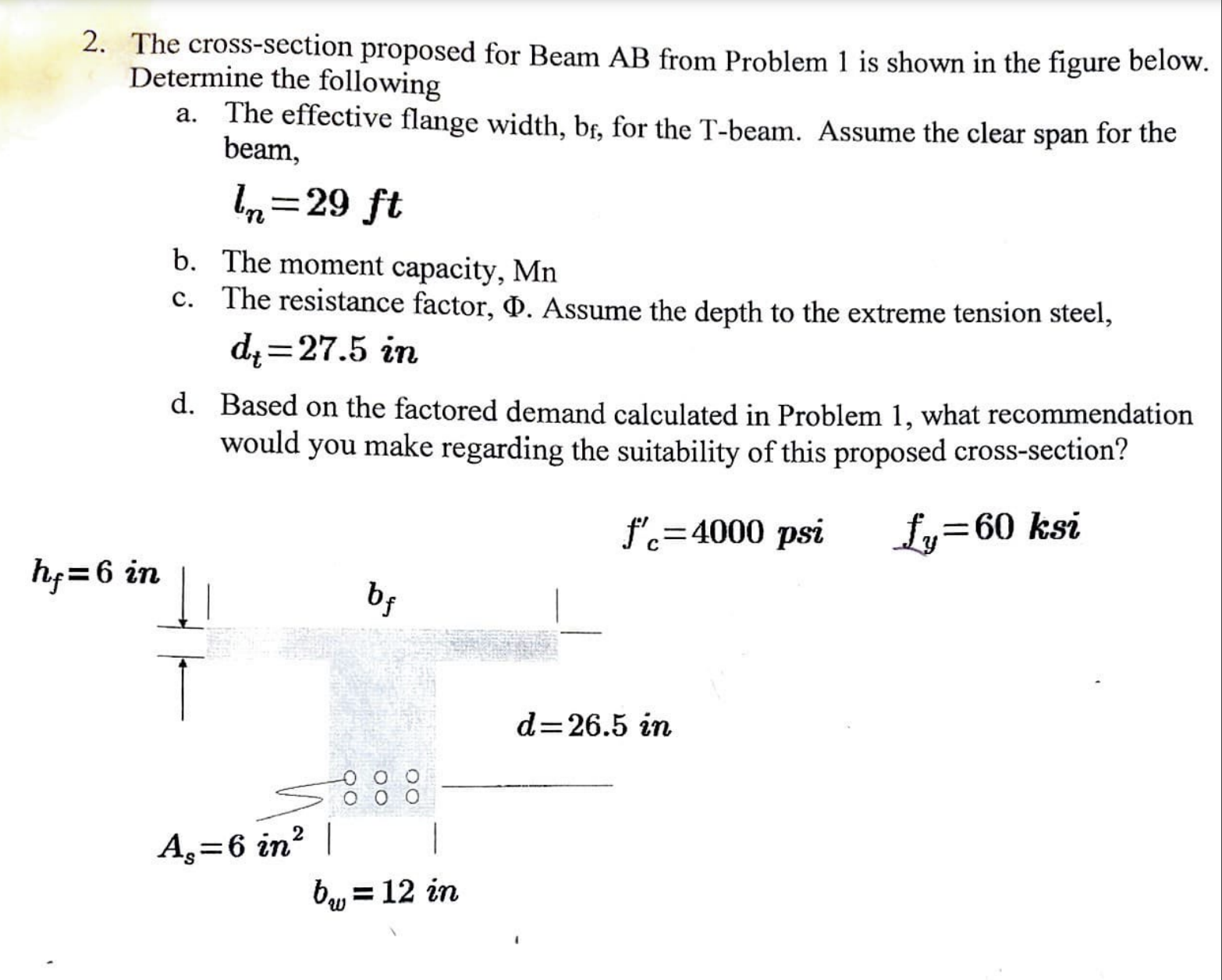 The cross - section proposed for Beam AB from