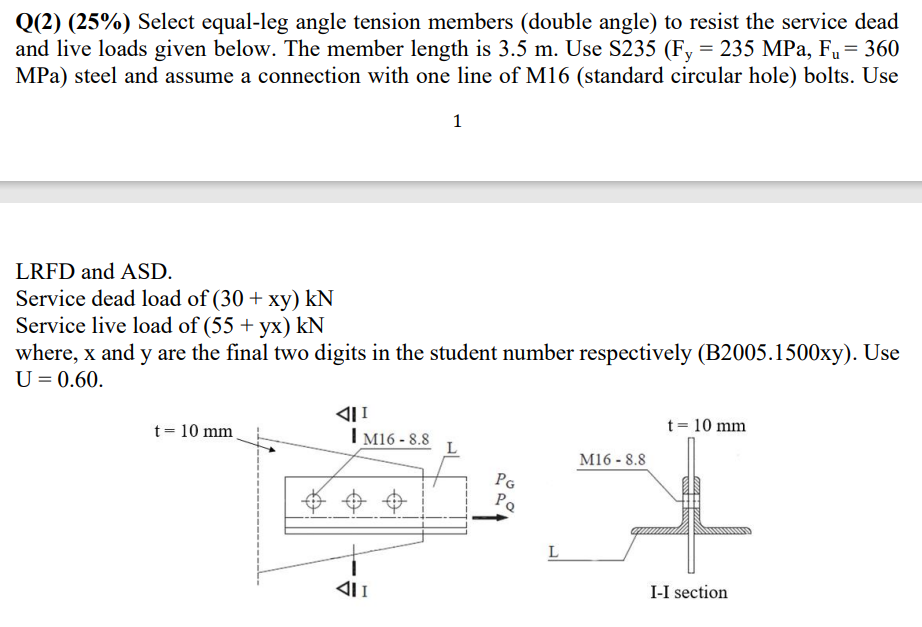 Q ( 2 ) ( 2 5 % ) Select equal - leg angle