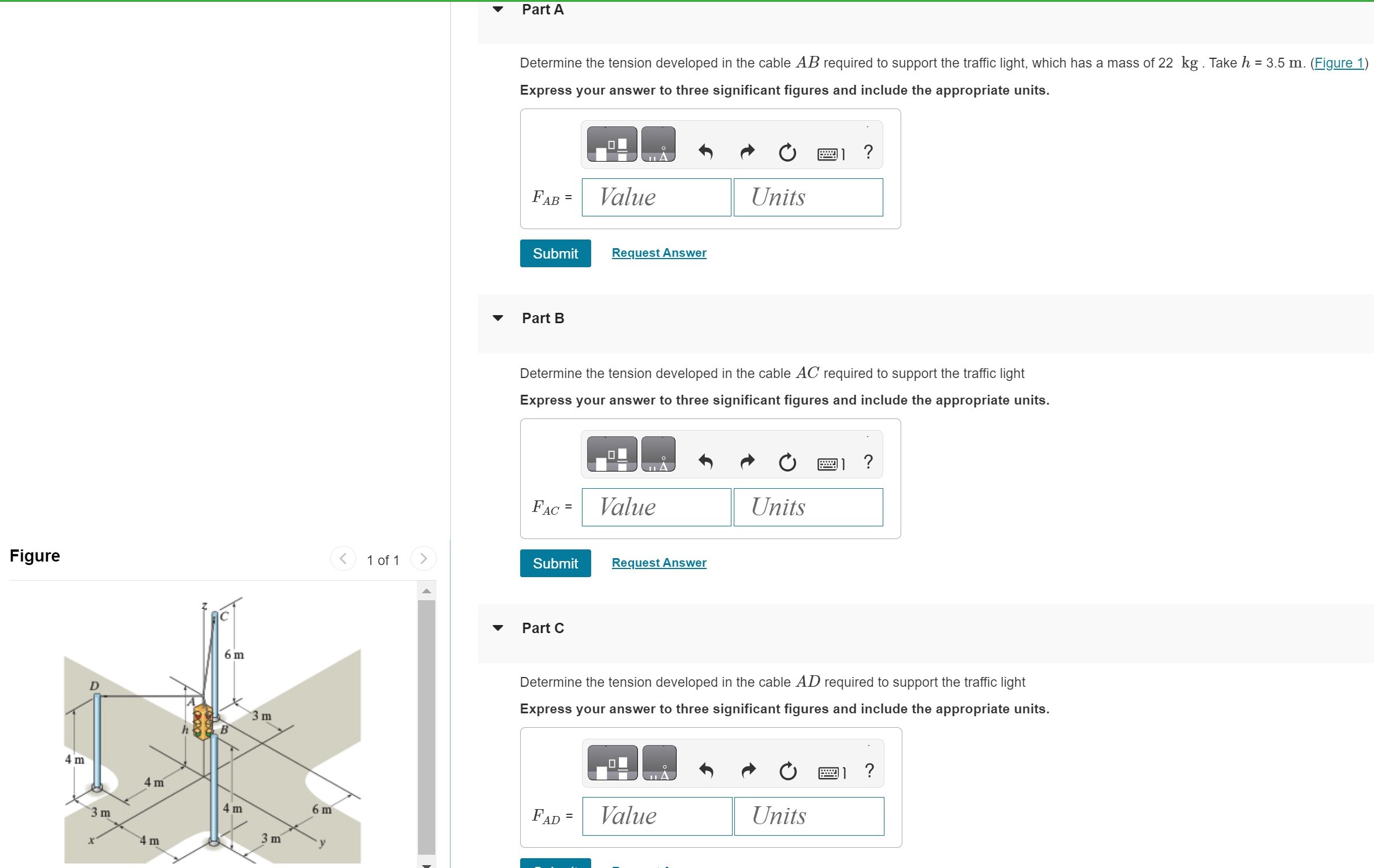 Part A Determine the tension developed in the