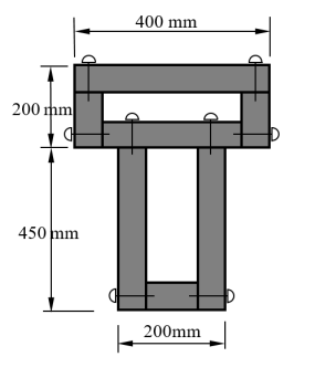 The symmetrical section shown in the figure
