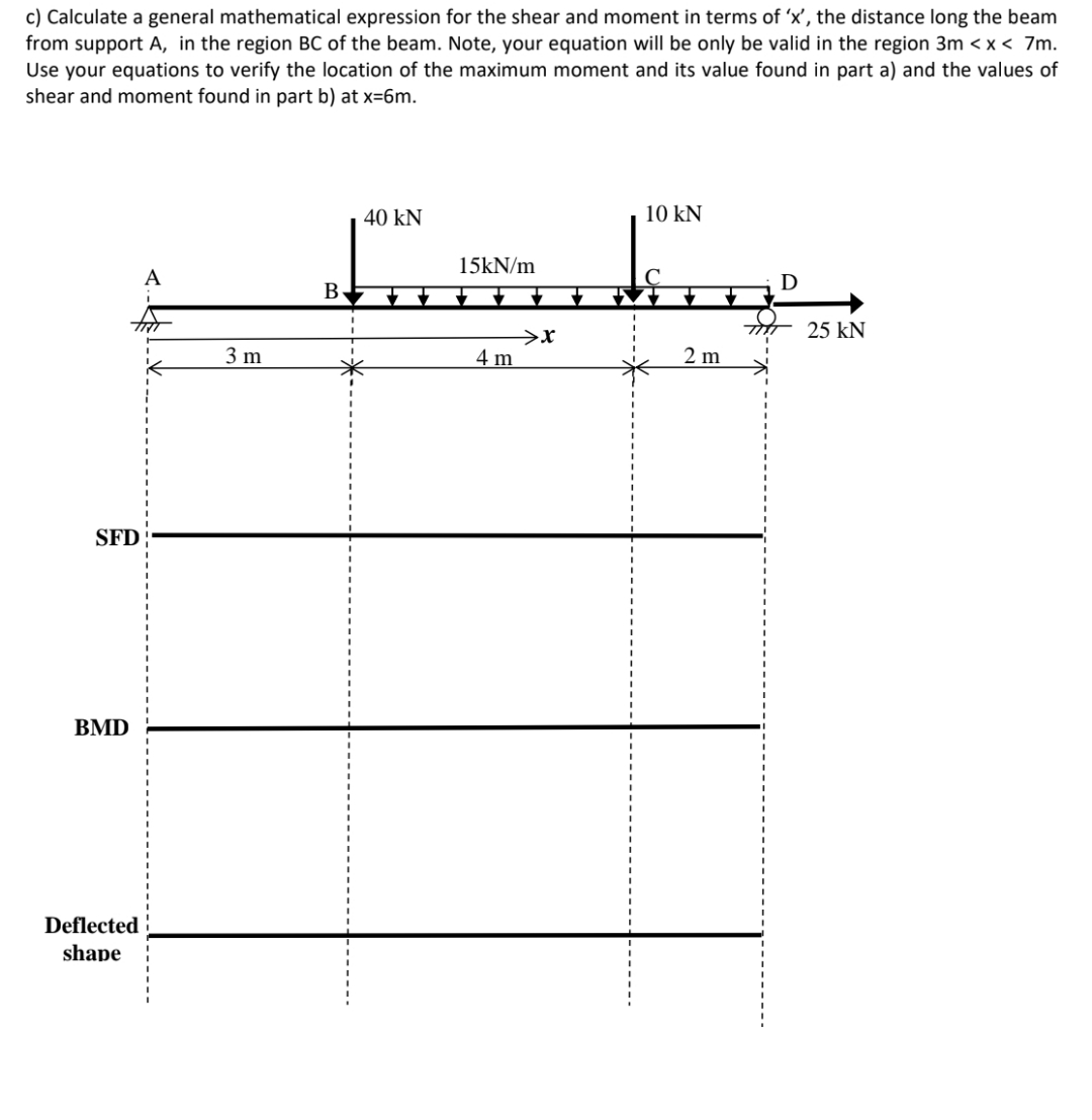 c ) Calculate a general mathematical expression