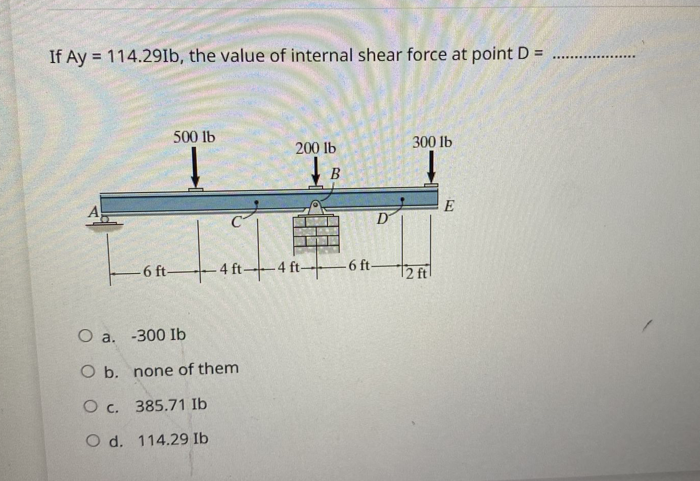 If A y = 1 1 4 . 2 9 I b , the value of internal