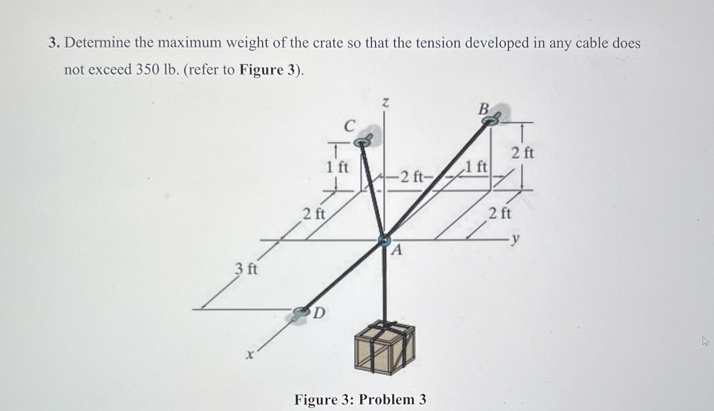 Determine the maximum weight of the crate so that