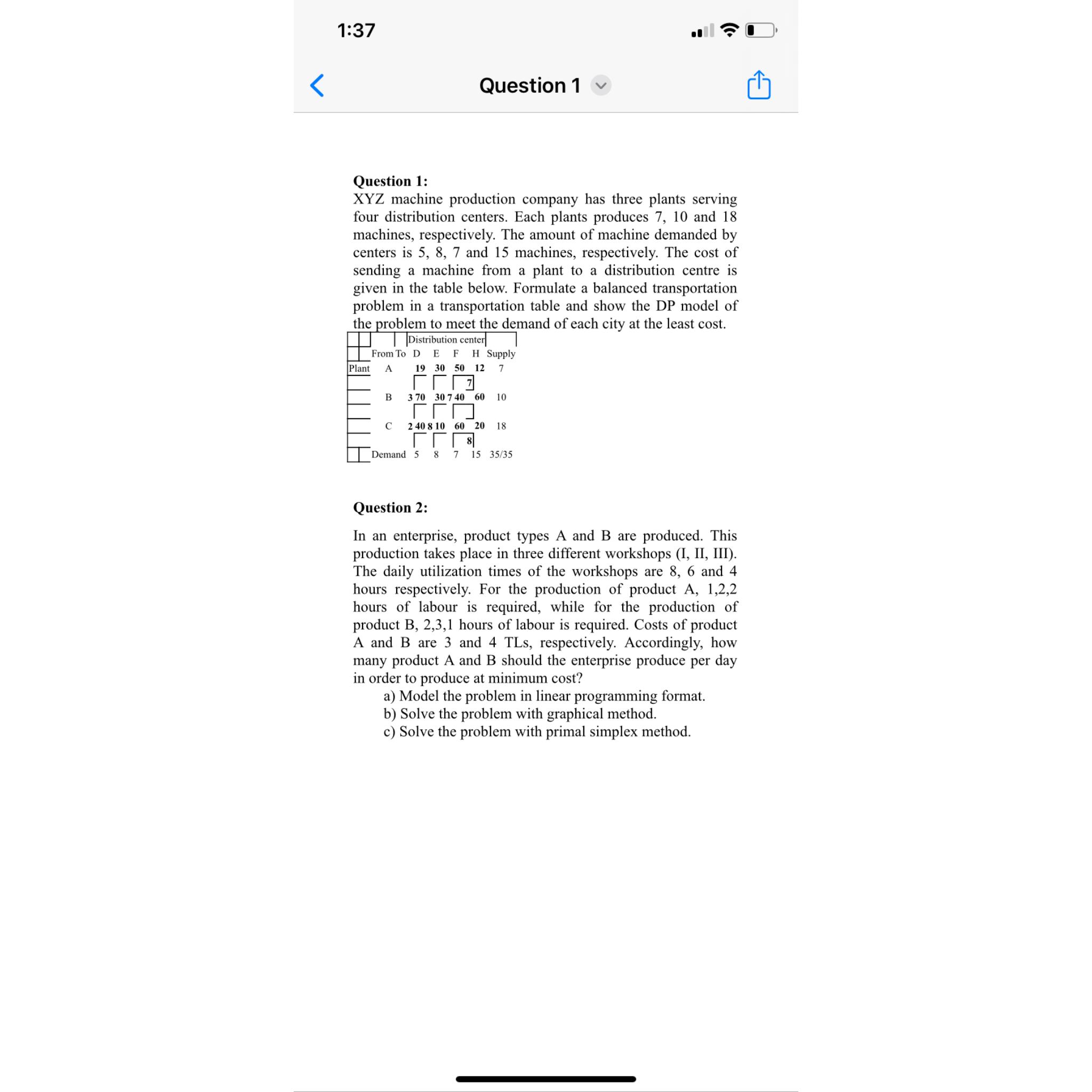 1 : 3 7 Question 1 Question 1 : XYZ machine