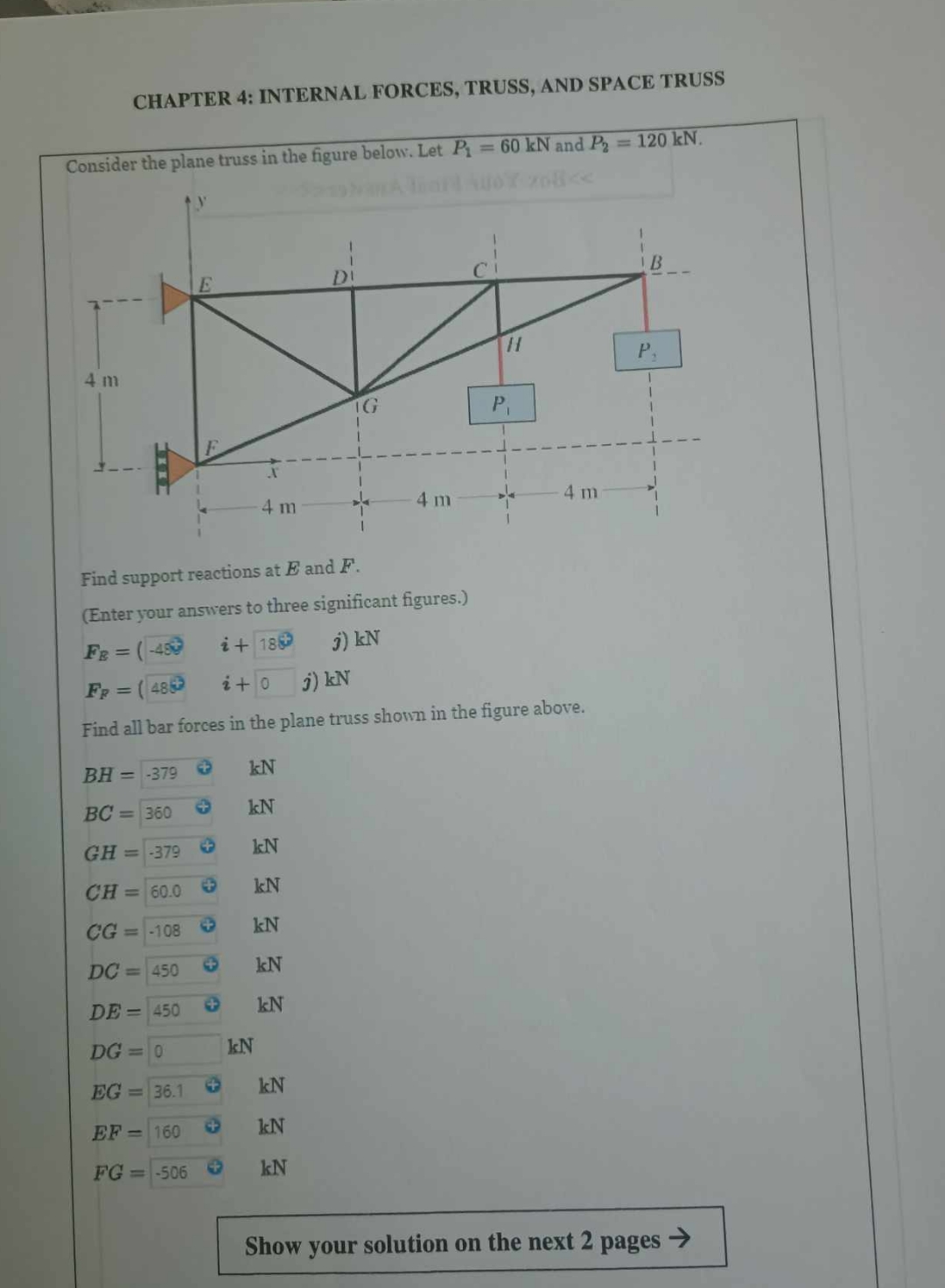CHAPTER 4 : INTERNAL FORCES, TRUSS, AND SPACE