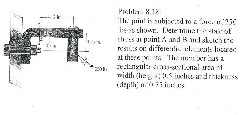 Problem 8 . 1 8 : The joint is subjected to a