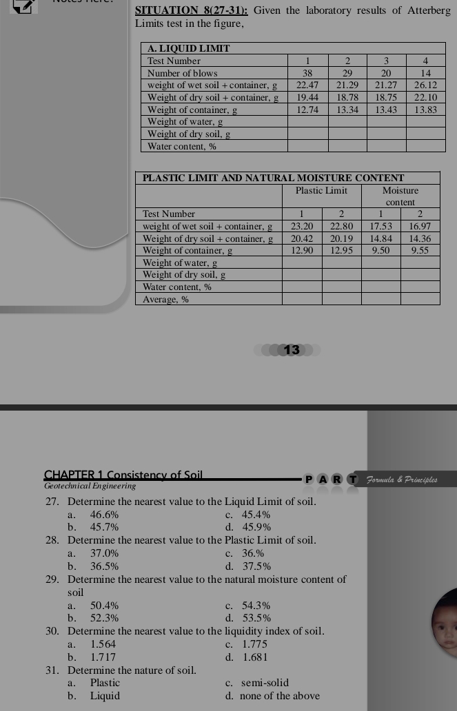 SITUATION 8 ( 2 7 - 3 1 ) : Given the laboratory