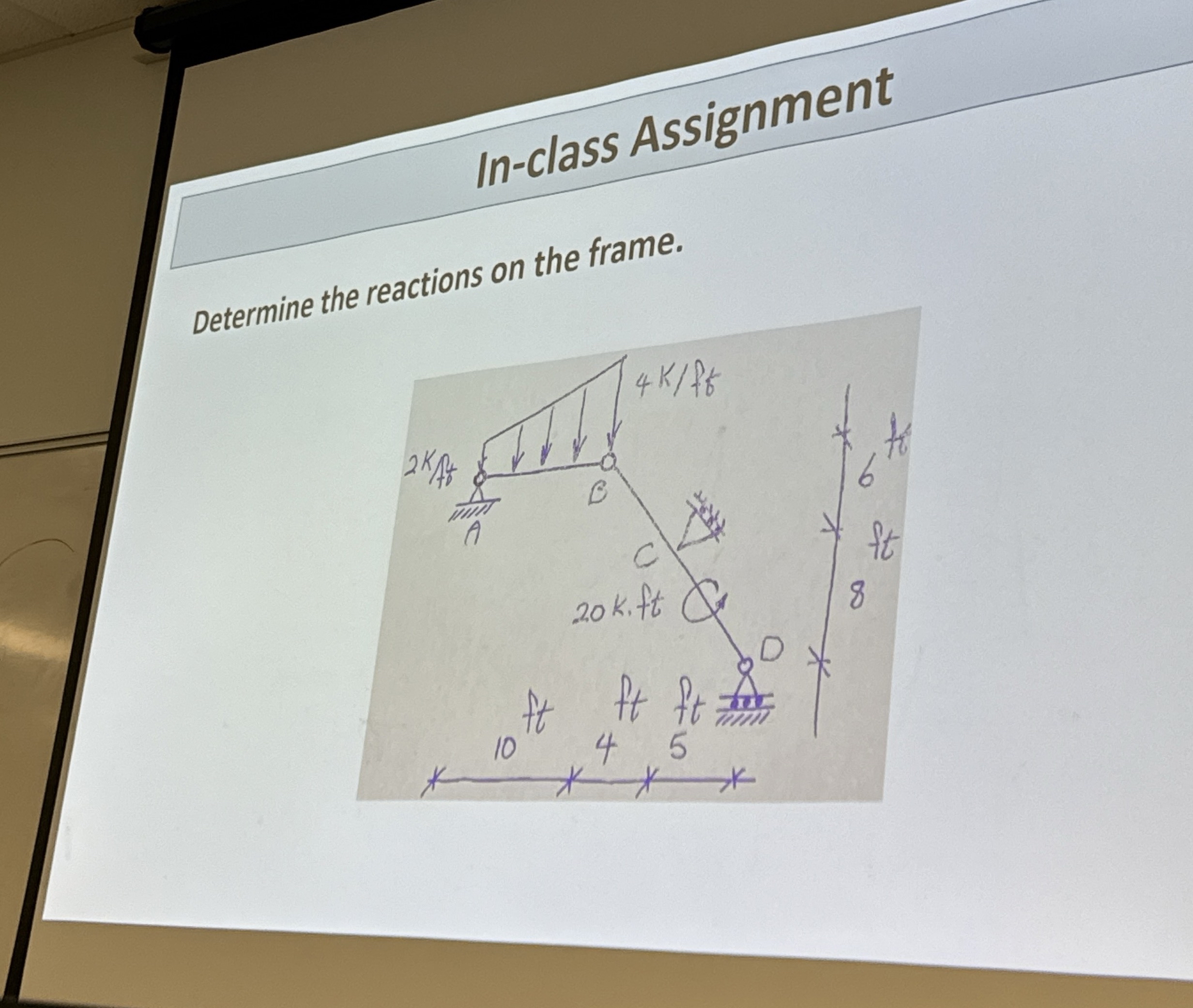 In - class Assignment Determine the reactions on