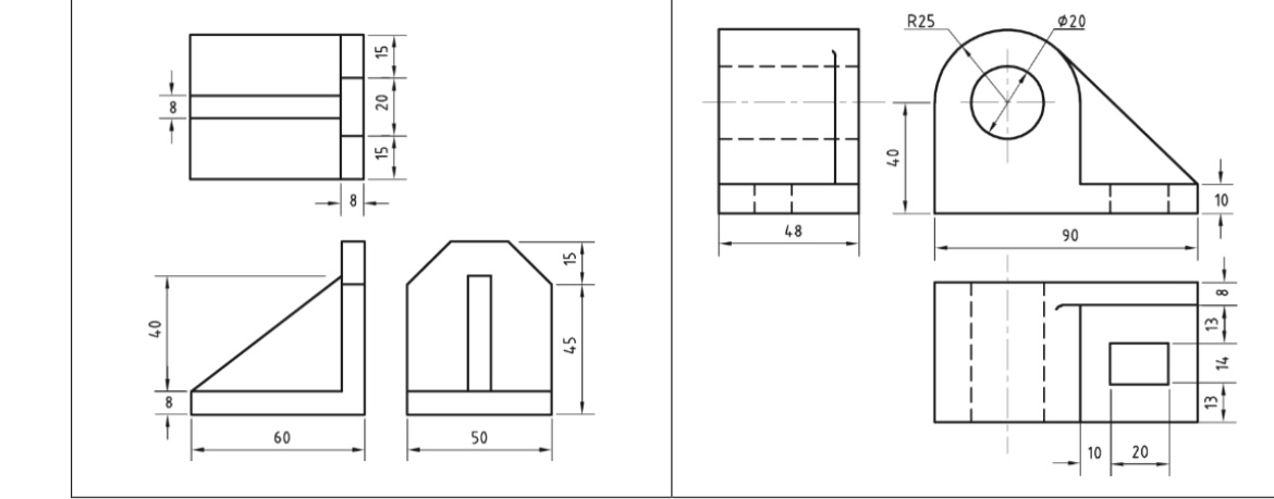 I need isometric with dimentions for number 1 and
