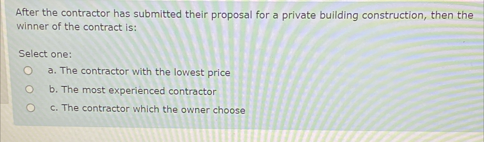 After the contractor has submitted their proposal