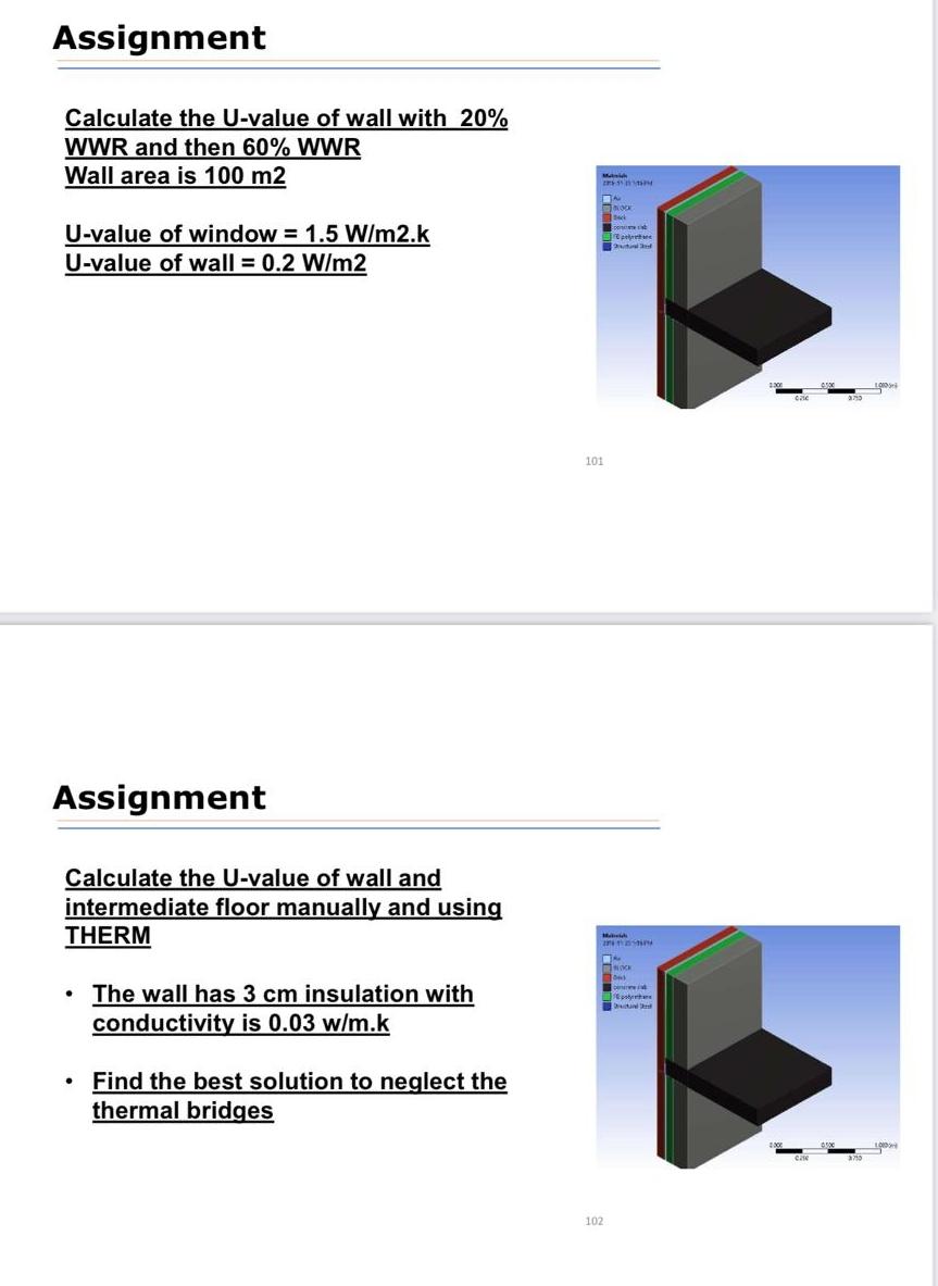 Assignment Calculate the U - value of wall with 2