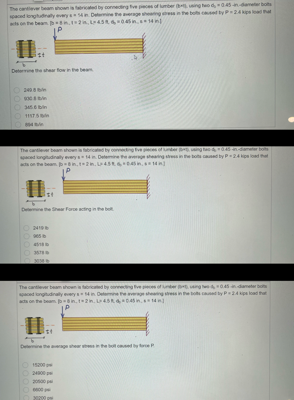 The cantilever beam shown is fabricated by