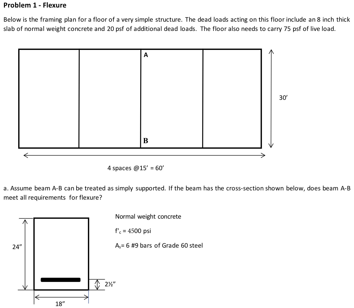 Problem 1 - Flexure Below is the framing plan for