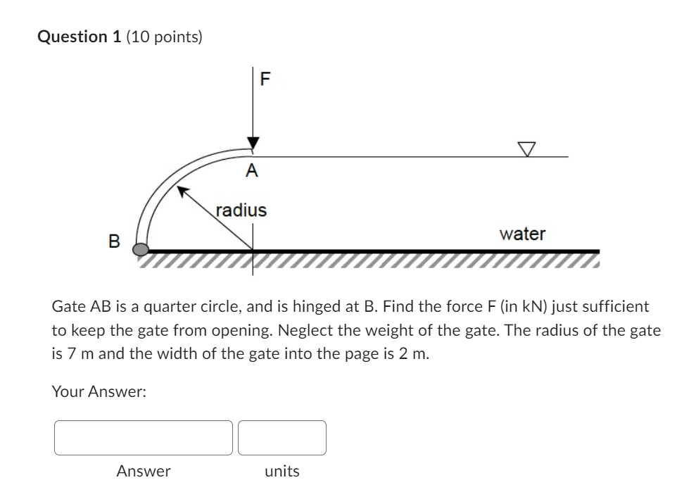 Question 1 ( 1 0 points ) Gate A B is a quarter
