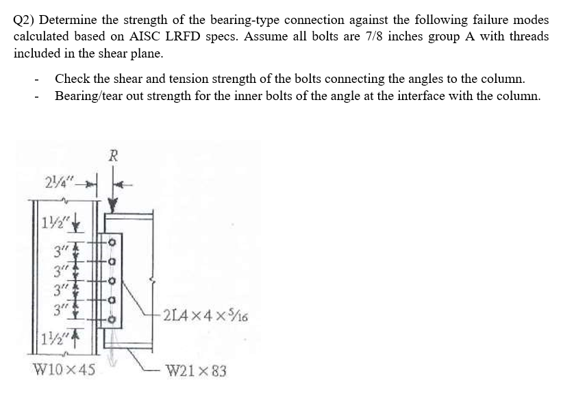Q 2 ) Determine the strength of the bearing -