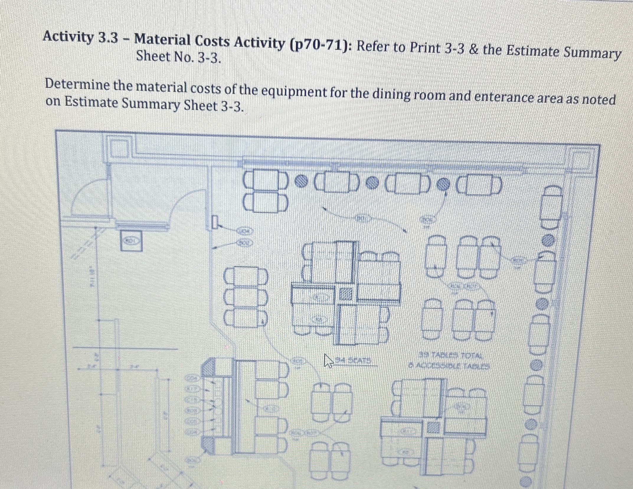 Activity 3 . 3 - Material Costs Activity ( p 7 0