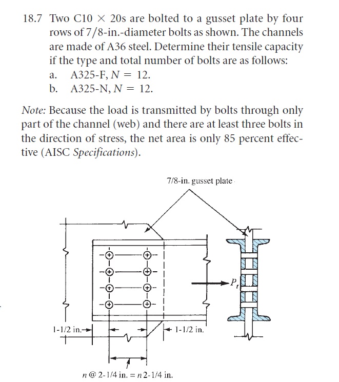 1 8 . 7 Two C 1 0 2 0 s are bolted to a gusset