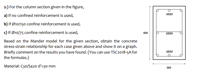 2 . ) For the column section given in the figure,