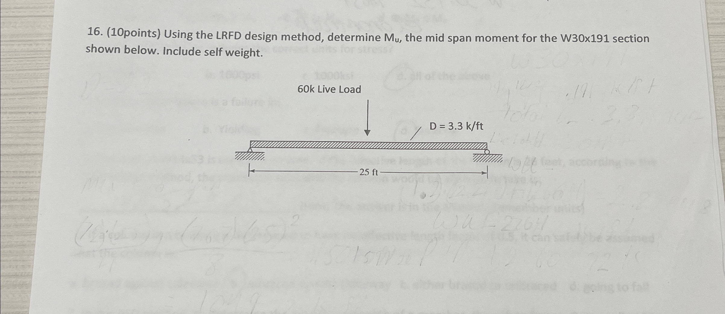 ( 1 0 points ) Using the LRFD design method,