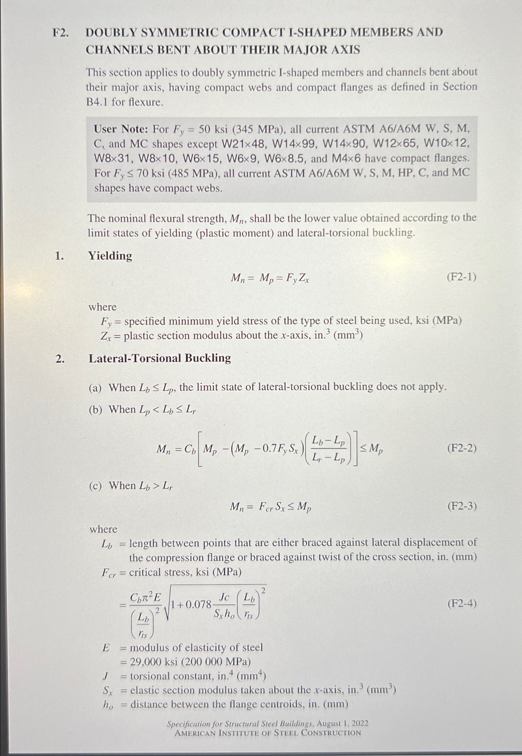 Please calculate the flexural capacity of a HSS 2