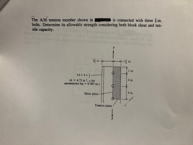 The A 3 6 tension member shown in connected with