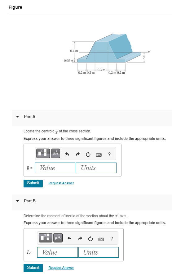 Figure Part A Locate the centroid ? b a r ( y )