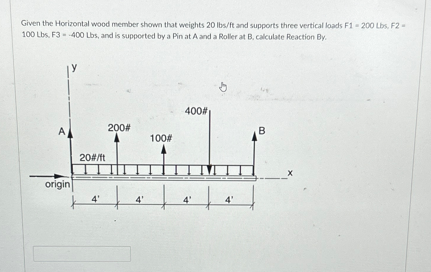 Given the Horizontal wood member shown that