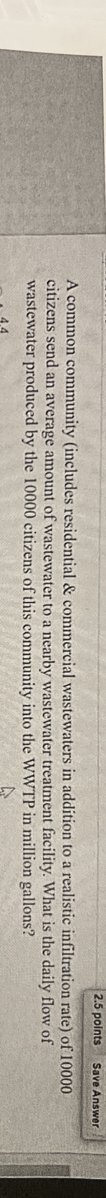 2 . 5 points Save Answer A common community (