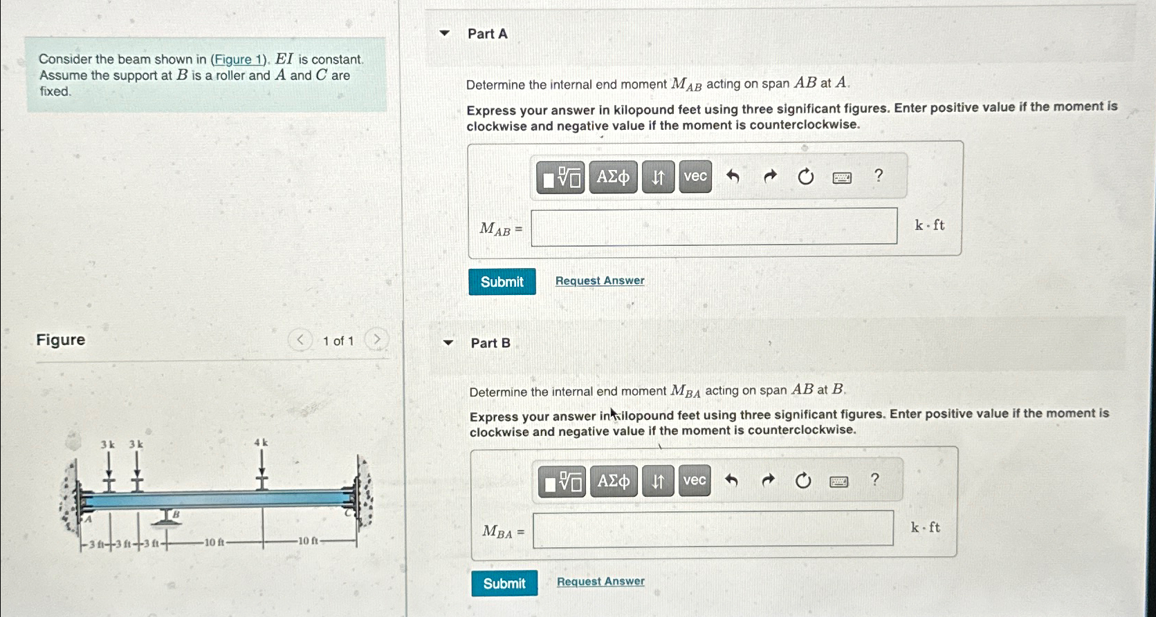 Consider the beam shown in ( Figure 1 ) , E I is