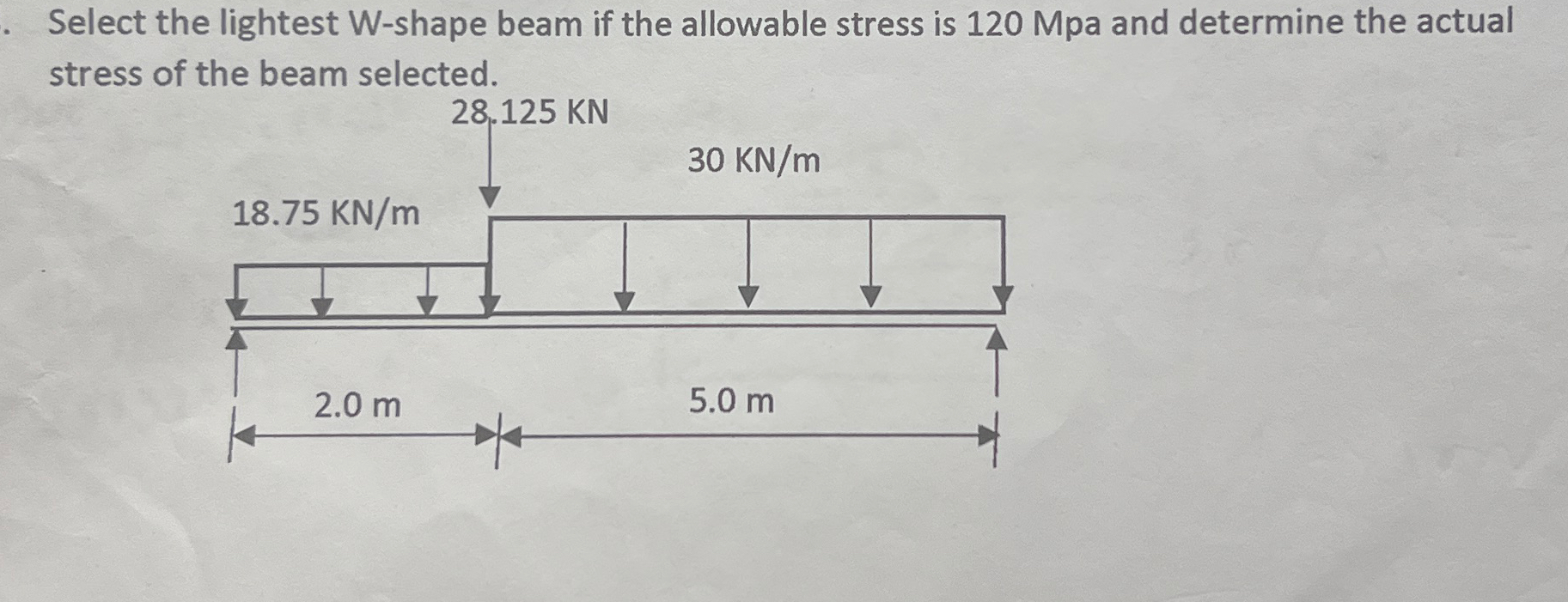 Select the lightest W - shape beam if the