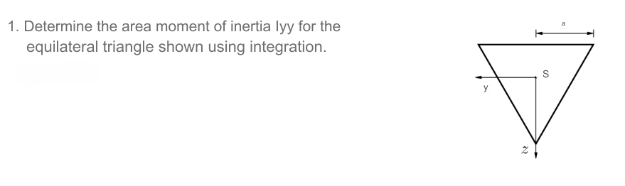 Determine the area moment of inertia lyy for the