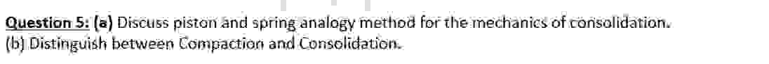Question 5 : ( a ) Discuss piston and spring