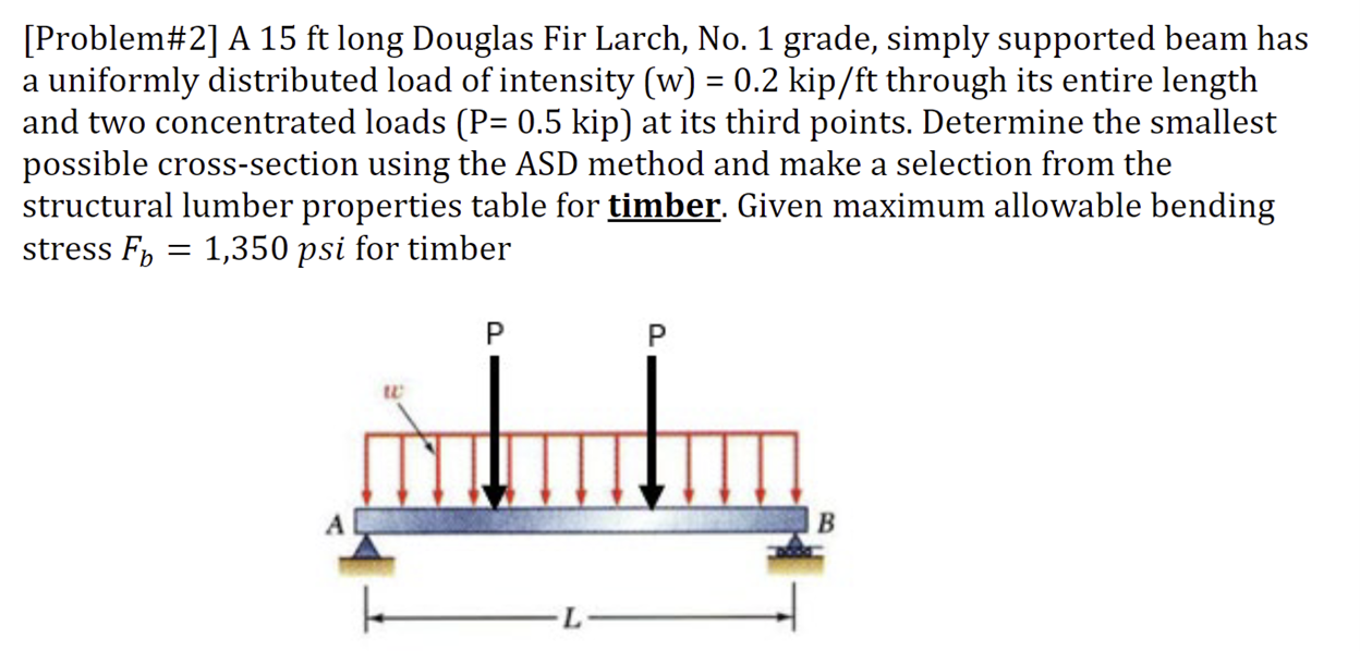 [ Problem# 2 ] A 1 5 ft long Douglas Fir Larch,