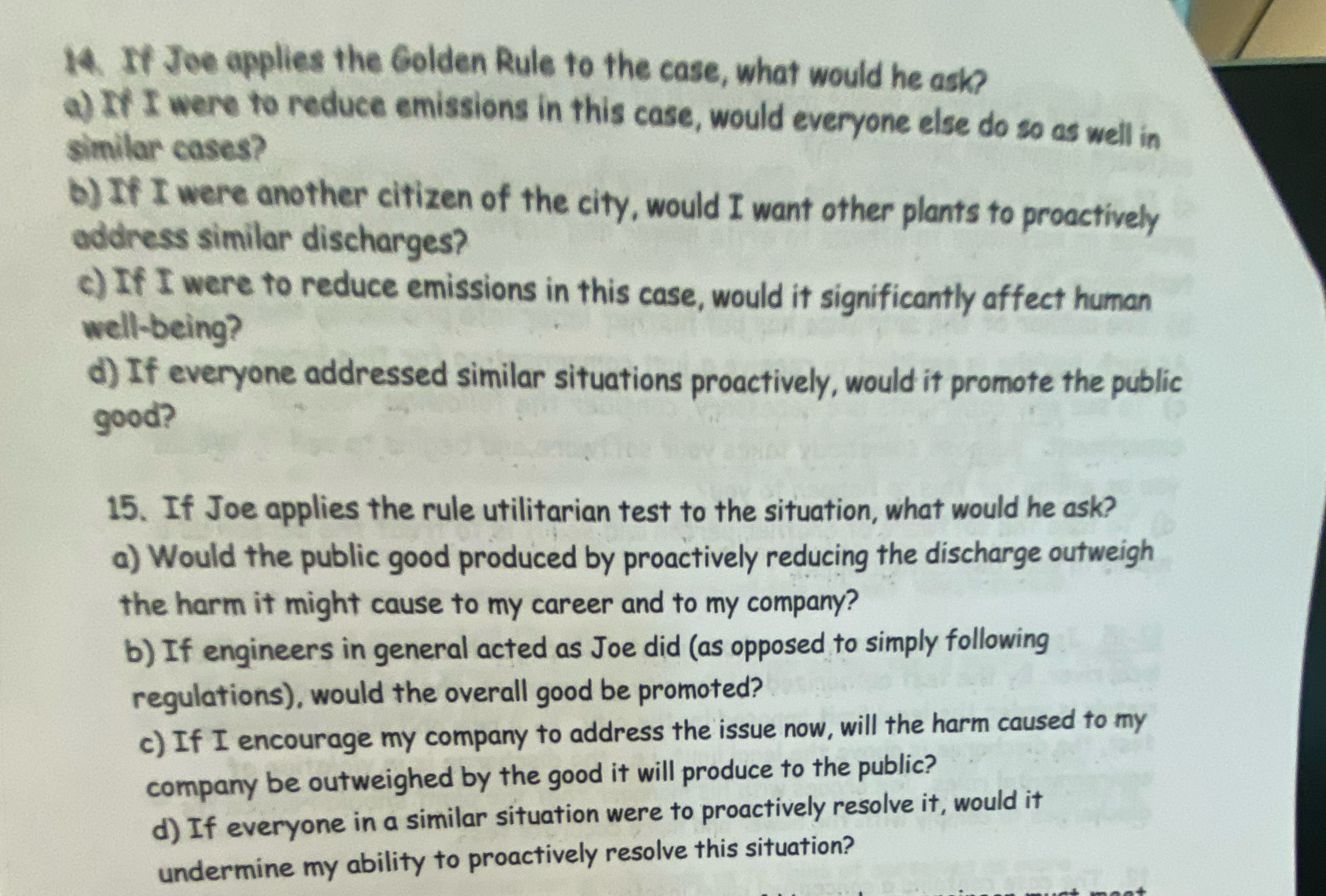 1 2 - 1 5 . Joe is a chemical engineer whose