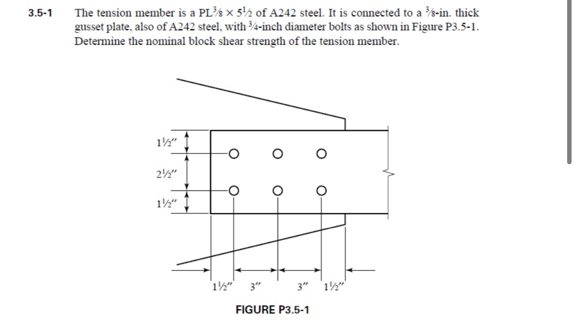 3 . 5 - 1 The tension member is a P L 3 8 5 1 2