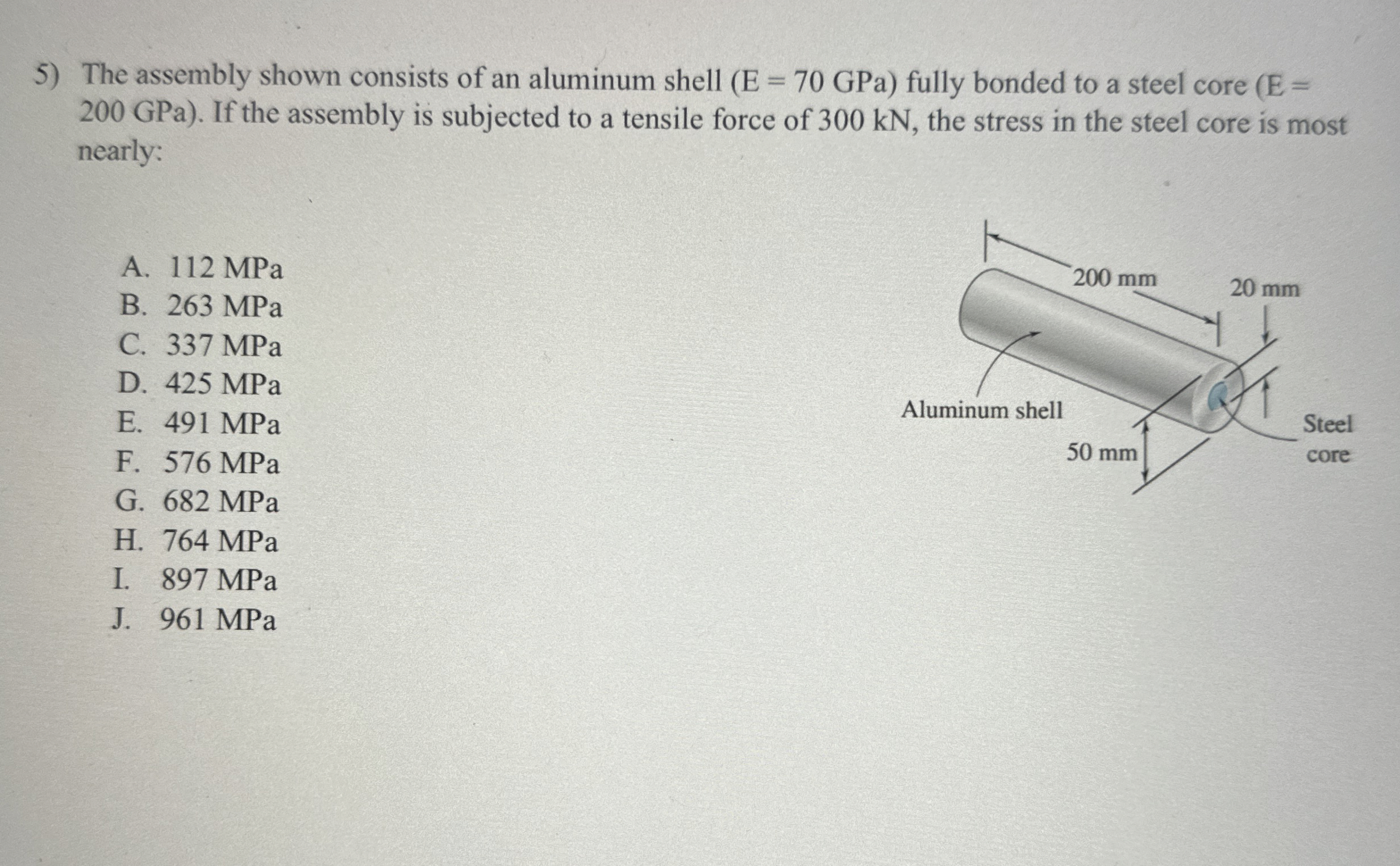 The assembly shown consists of an aluminum shell