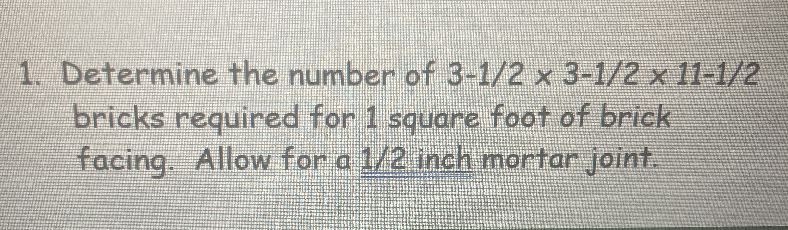 Determine the number of 3 1 2 3 1 2 1 1 2 bricks