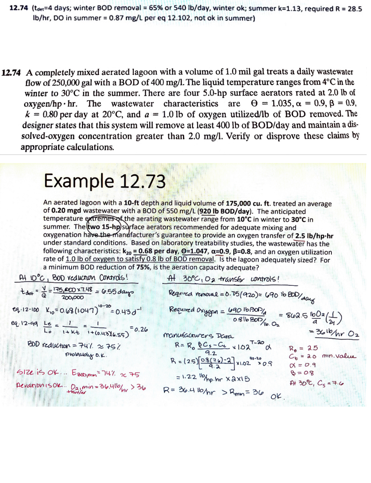 Answers are given for problem 1 2 . 7 4 at the