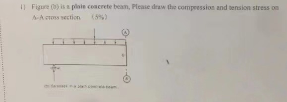 Figure ( b ) is a plain concrete beam, Please