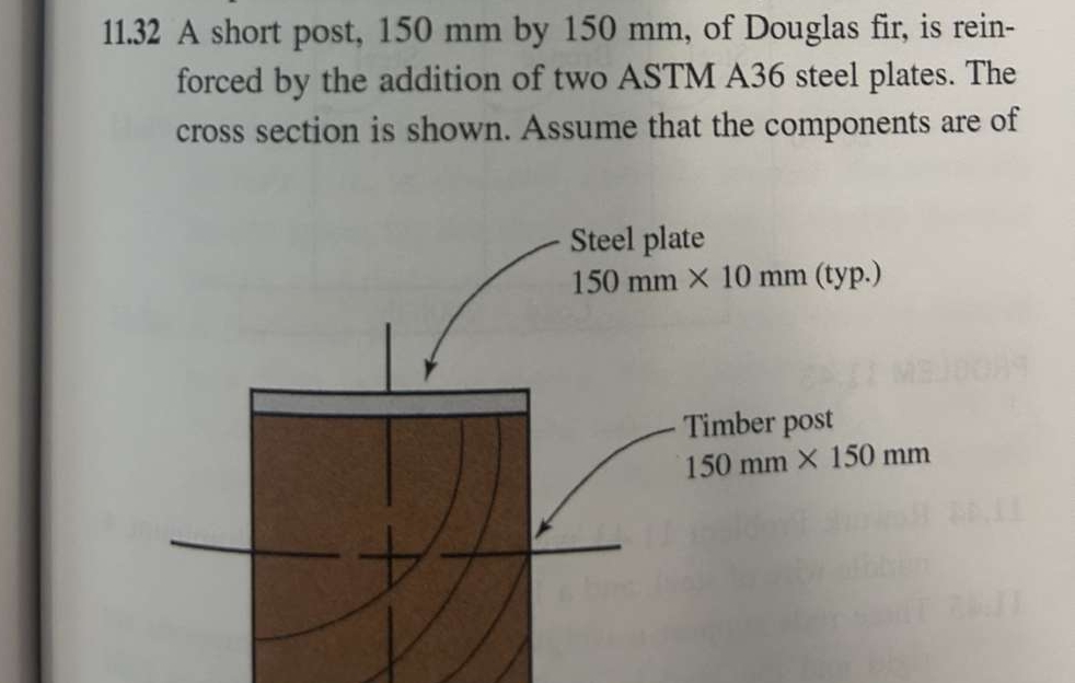 1 1 . 3 2 A short post, 1 5 0 mm by 1 5 0 mm , of