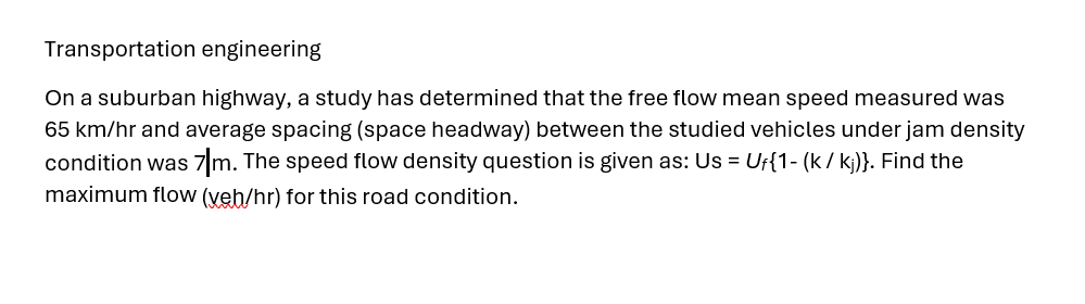 Transportation engineering On a suburban highway,