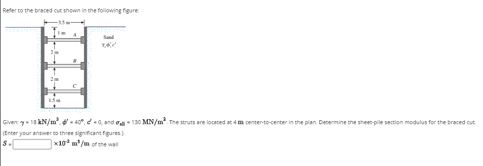 Refer to the braced cut shown in the following