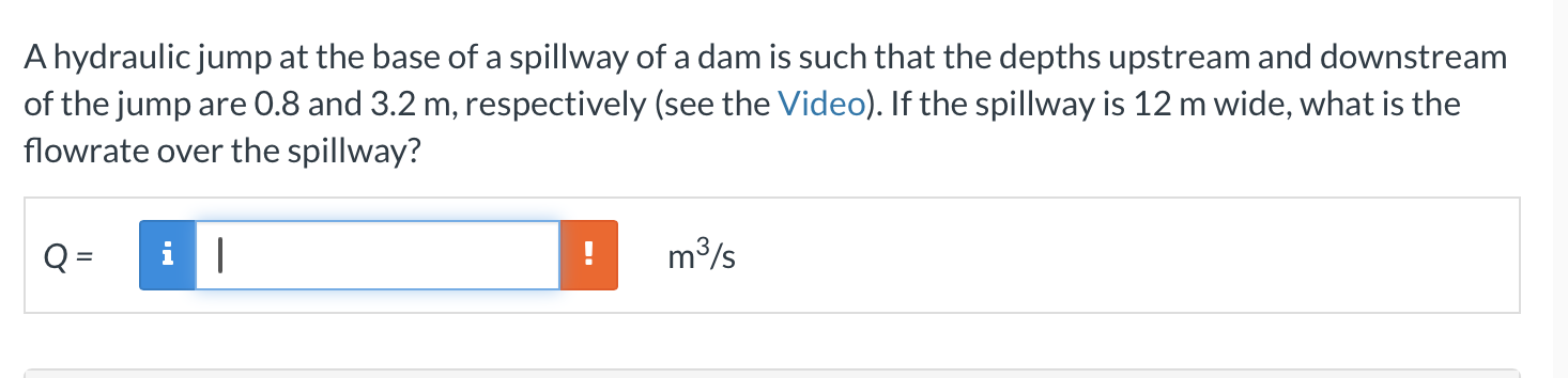 A hydraulic jump at the base of a spillway of a