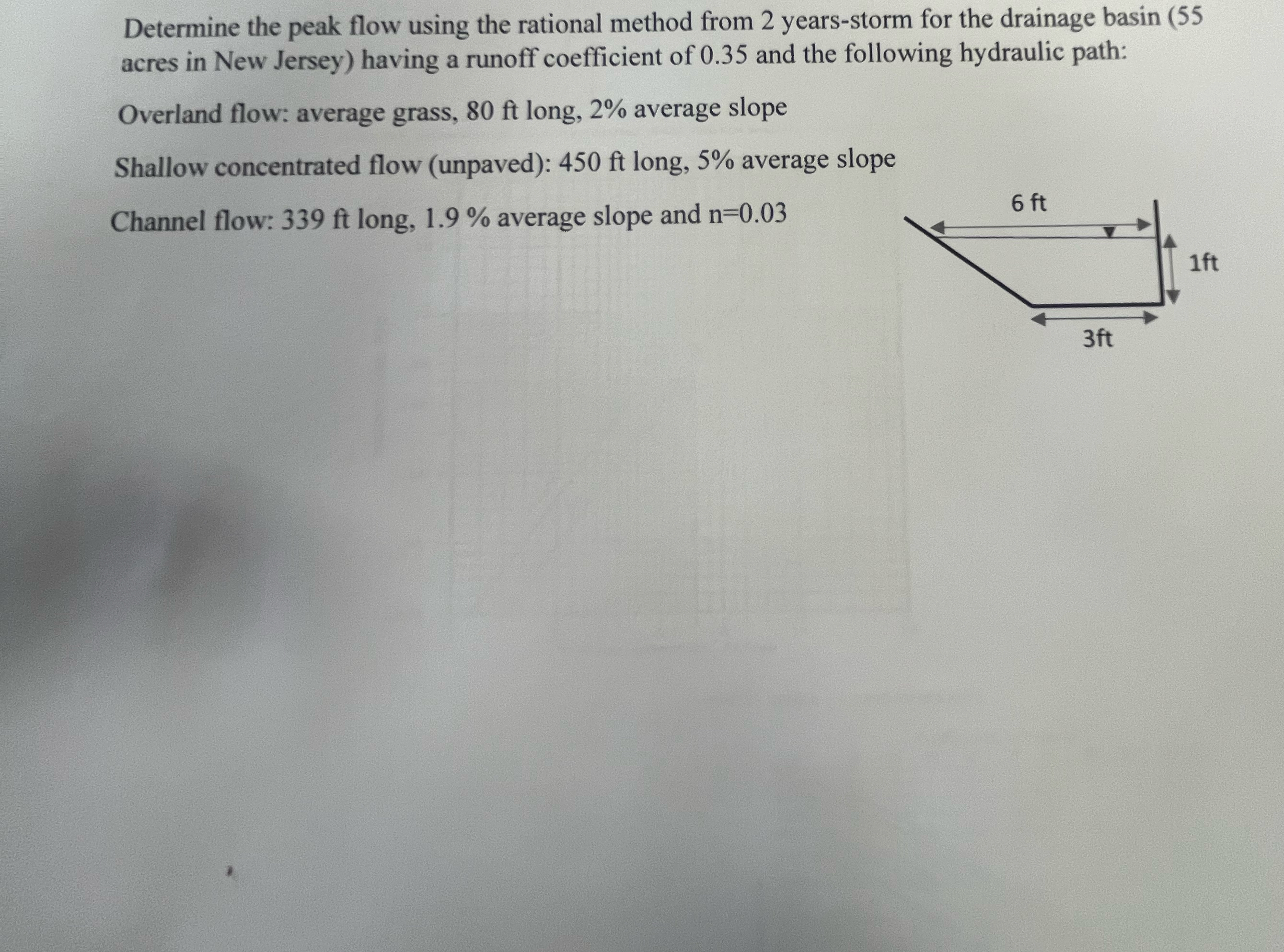 Determine the peak flow using the rational method