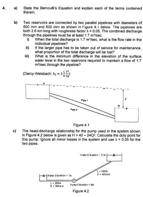 a ) State the Bernoulli's Equation and explain