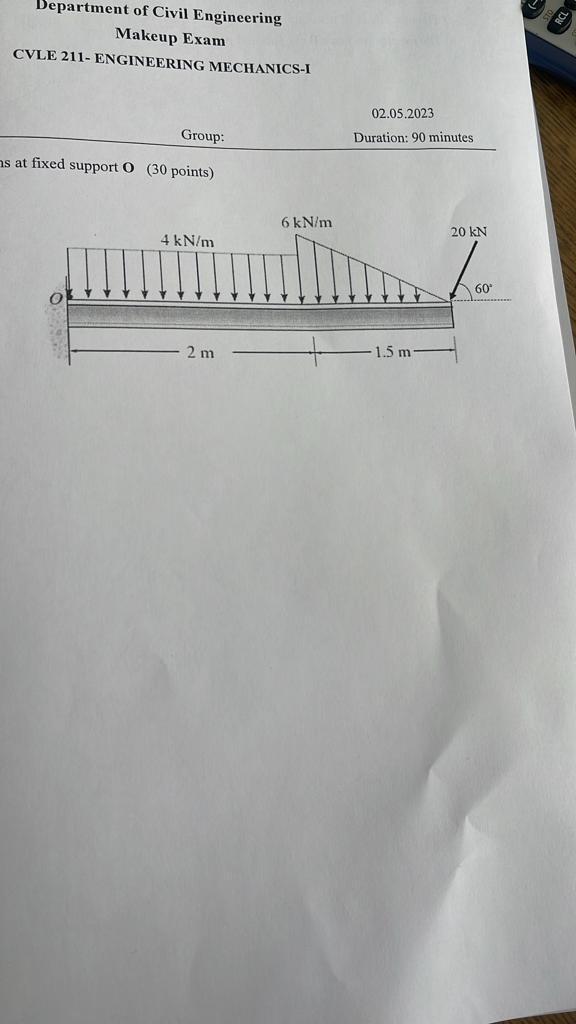 Department of Civil Engineering Makeup Exam CVLE