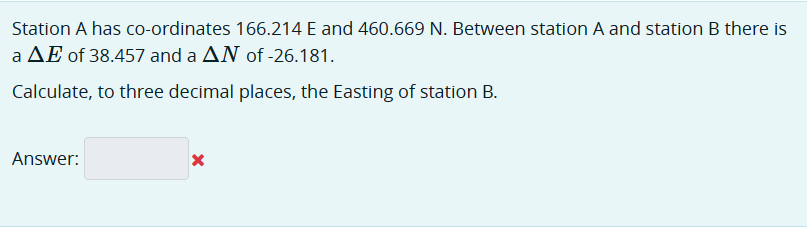 Station A has co - ordinates 1 6 6 . 2 1 4 E and