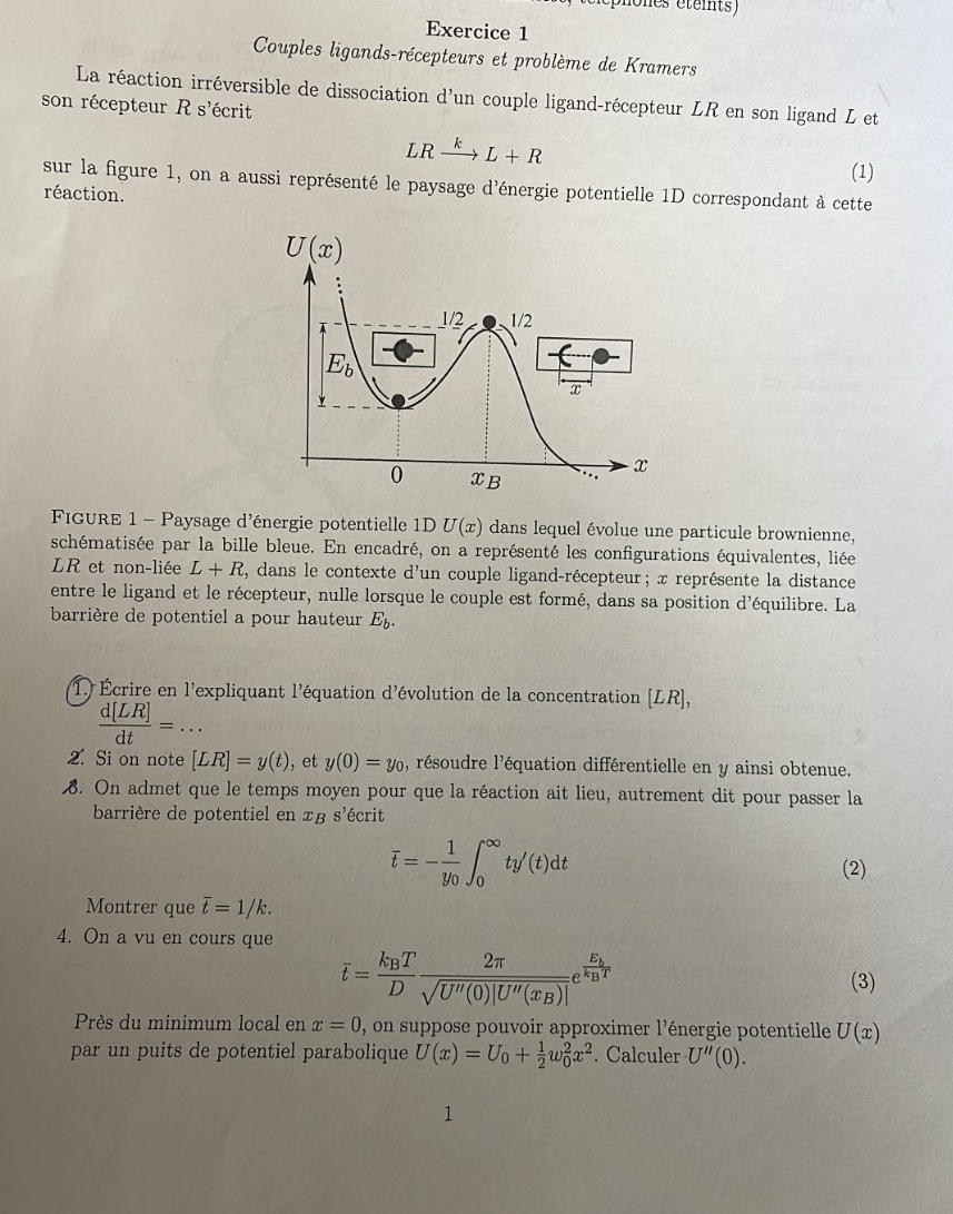 Exercice 1 Couples ligands - r cepteurs et probl